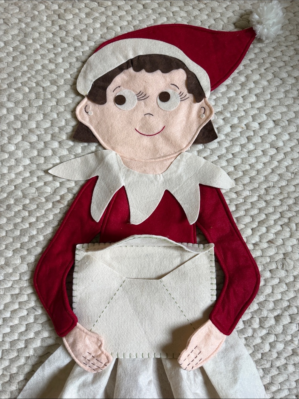 Pottery Barn Kids Red and White Elf on Shelf Message Holder Hang Holiday Decor - Picture 2 of 5